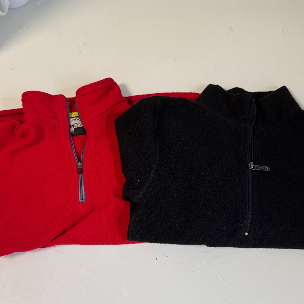 Red and Black Half-Zip Pullovers